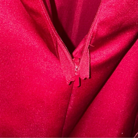 David’s Bridal Formal Red Halter Dress Tulle Underslip 6 Prom Elegant Embroidery - Picture 14 of 16